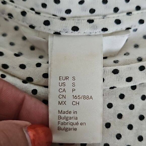 H&M Women's Bundle Of 2 Top Polka Dot Ruffles Sleeves Black/White - Picture 11 of 16